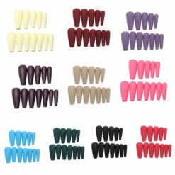 24Pcs Long Coffin Press On Nails