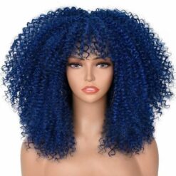 Curly Afro Wigs With Bangs