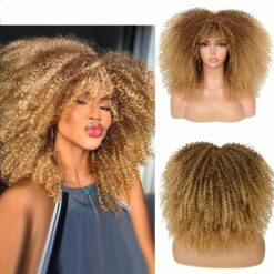 Curly Afro Wigs With Bangs