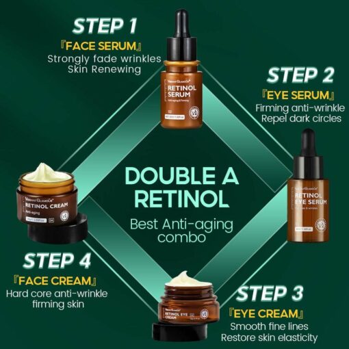 4Pcs/Set Japanese - Made Retinol Anti Aging Cream & Serum